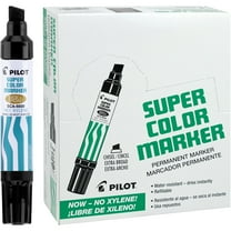 Pilot Super Color Jumbo Permanent Markers, Extra Wide Chisel Point, Black Ink, 12 Pack