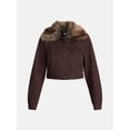 thumbnail image 6 of Madden NYC Women's Cropped Denim Jacket with Faux Fur Collar, Sizes XXS-XXL, 6 of 6