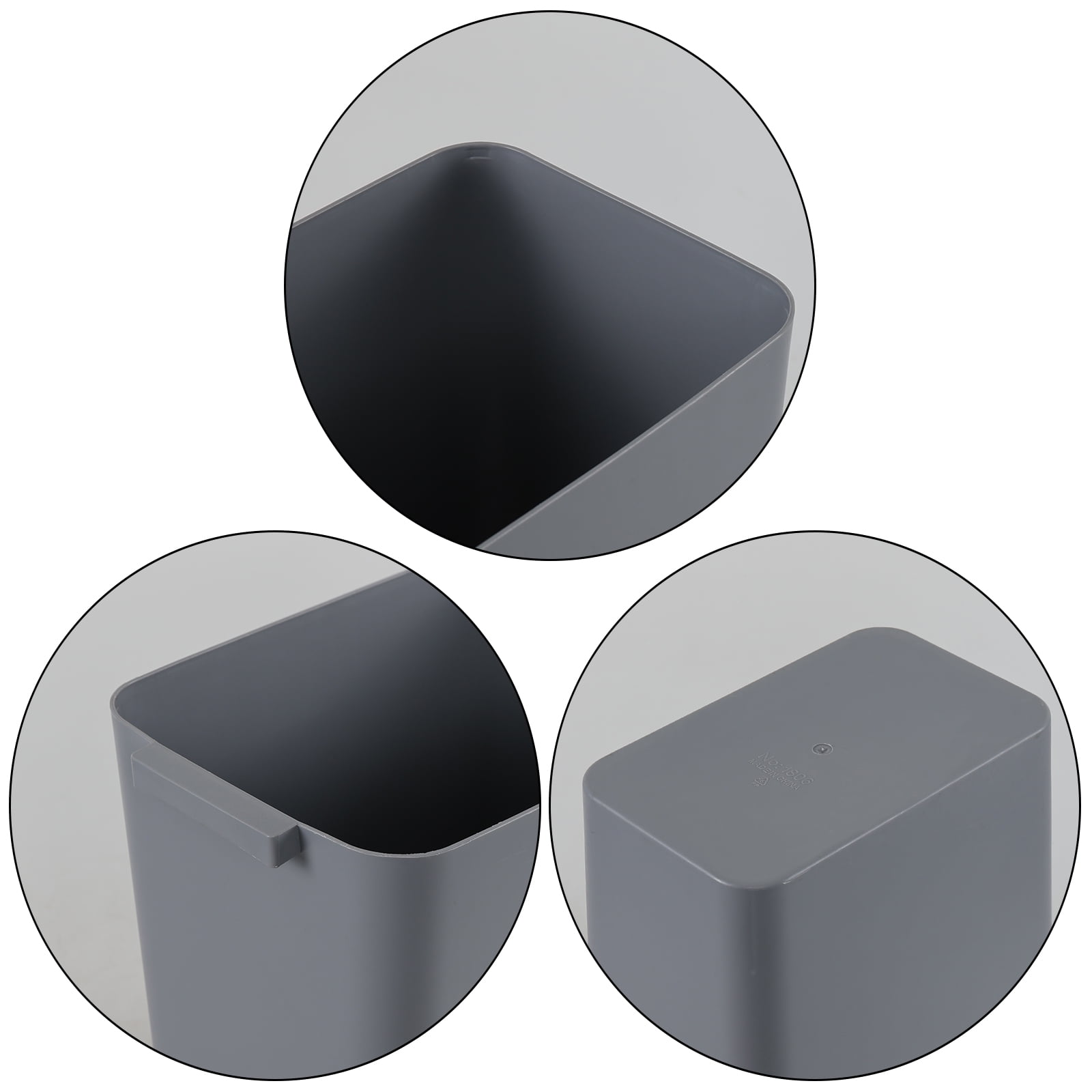 Lasbily 3-Pack 4.5 Gallon Plastic Rectangular Wastebasket, Slim Bathroom Trash Can, Gray