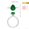 thumbnail image 5 of ANGARA Lab Grown 2.2 Ct Pear-Shaped Emerald Hidden Halo Engagement Ring for Women in 14K White Gold (Size-10x8mm) | May Birthstone, Anniversary, Jewelry Gift for Women | Lab-Grown Emerald Ring, 5 of 8