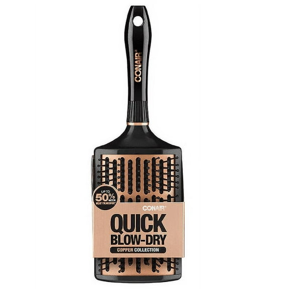 Conair Quick Blow-Dry Pro Curved Copper Brush, Black