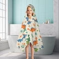 thumbnail image 6 of Beige Dinosaur Pattern Hooded Bath Towel，50"x30" for Ages 3 To 12 Kids, Quick Dry Lightweight Soft Microfiber Hood Beach Towel Cover Up for Kids, 6 of 7
