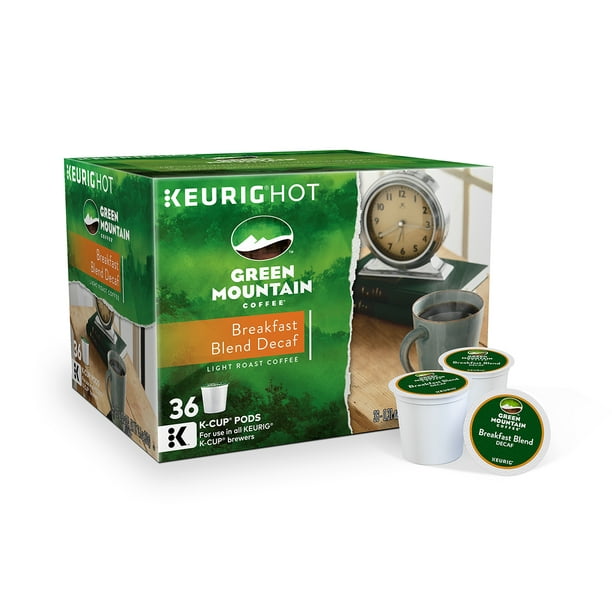 Green Mountain Coffee Breakfast Blend Decaf Keurig SingleServe KCup pods, Light Roast Coffee