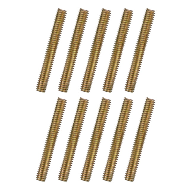Uxcell 10pcs packs Fully Threaded Rods 5/16x2-1/4" for Mounting Assembly Fastening, Colorful Zinc