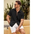 thumbnail image 3 of COOFANDY Mens Short Sleeve Dress Shirts Casual Summer Button Down Shirt with Pocket, 3 of 7