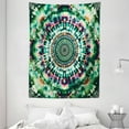 thumbnail image 3 of Ambesonne Green Tapestry Wall Hanging, Tie Dye Mandala Hippie Art, 60"x80", Plum Ginger and Jade Green, 3 of 3