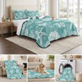 thumbnail image 6 of Quilts Full Size, Starfish Teal Coastal Soft Comforter Bedding Set for Bed, Summer Nautical Shell Beach Lightweight Quilted Bedspread with Pillow Cover(2 Pieces) for All Season, 78x90 Inch, 6 of 9