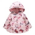 thumbnail image 1 of 0-4T Toddler Baby Girl's Fleece Lined Quilted Winter Coat Hooded Puffer Windbreaker Coat Kids Printed Parka Outwear Warm Jacket, 1 of 9