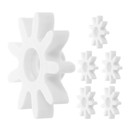 Raindrops Gumball Machine Gear White Plastic for DIY Creative Design 6Pcs