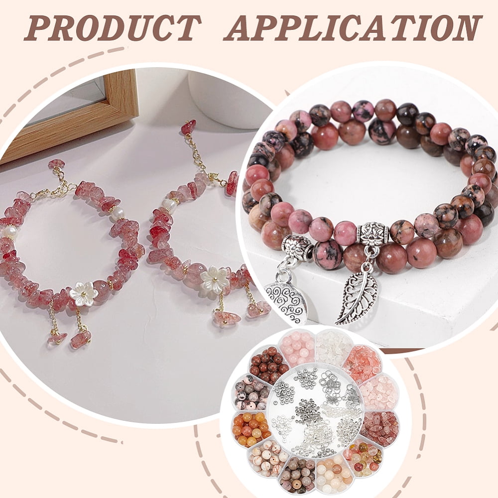 Beads Jewelry Making Kit Natural Stone Bracelet Making Kit Women Handicraft Necklace Pendant Charms Making All Materials Set DIY Handmade Gemstone