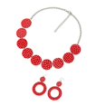 thumbnail image 5 of 50'S Design Earrings and Necklace Set Dangle Earrings for Birthday Halloween Red, 5 of 7