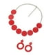 thumbnail image 5 of Conjunto de collar y aretes Yuyangstore diseño de los Años 50 decoración informal con Lunares Rojo, 5 of 7