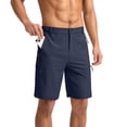 thumbnail image 1 of OIOLOYJM Shorts Cargo de Randonnée pour Hommes Légers Extensibles pour Extérieur Shorts Athlétiques Golf Camping Décontracté Gym Course avec 4 Poches Zippées Bleu Foncé m, 1 of 3