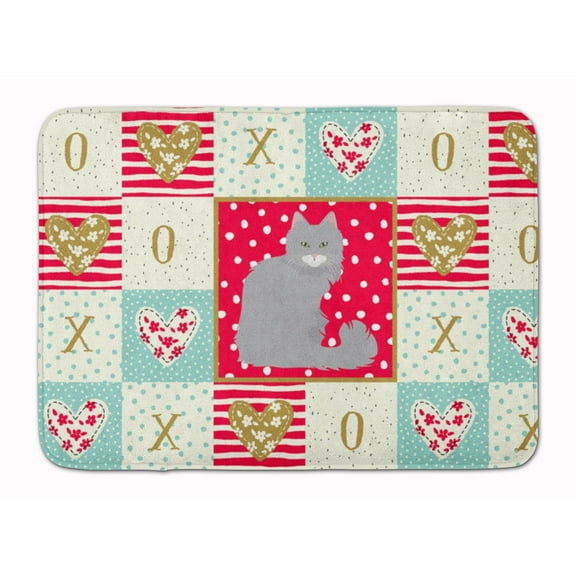Norwegian Forest Cat Love Machine Washable Memory Foam Mat