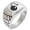 Silver, variant on Stainless Steel Pirate Bombardier Icon Geometric Pattern Step-Down Biker Style Polished Ring