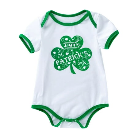 

QYZEU Baby Romper Long Sleeve Girl Rompers 2T Baby Girls Boys Print Spring Summer St.Patric.K S Day Short Sleeve Romper Bodysuit Clothes