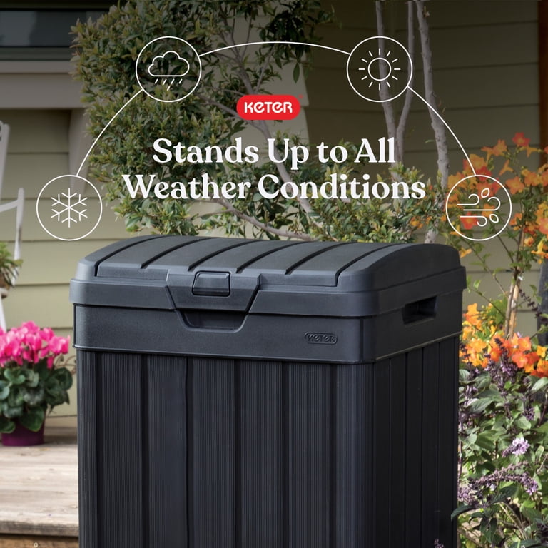 Keter, Outdoor Waste Bin, Baltimore 38 Gallon, Resin, Black