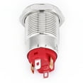 thumbnail image 3 of Anillo LED computadora 2 piezas 12 mm 4 pines ANGGREK Interruptor de botón de metal Con bloqueo automático, 3 of 8