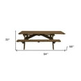thumbnail image 3 of HomeRoots Wood Brown Solid Wood Outdoor Picnic Table Umbrella Hole, 3 of 7