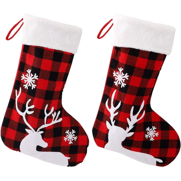 2pcs Calcetín de Navidad Medias de Navidad grandes Medias de Navidad Calcetín colgante Bolsa de regalo de Navidad para llenar y colgar Medias de Navidad para la decoración de la fiesta de Navidad Adepaton WLJ-2023