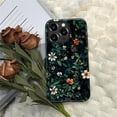 thumbnail image 5 of Case for iPhone 13 Pro, Green Floral Embroidery Flower Design Hybrid Dual Protection Soft TPU Hard PC Shockproof Anti-Scratch Cover Men Women Stylish Protective Phone Case, 5 of 6