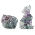 thumbnail image 4 of Artistone 2"Rainbow Fluorite Crystal Wolf Statue Carved Pocket Animal Carvings Sculpture Home Decor, 4 of 6