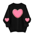 thumbnail image 2 of FDGIU Women's Valentine Pullover Sweatshirt, Cozy Heart Print Long Sleeve Top for Valentine's Day & Comfortable Trendy Style, 2 of 6