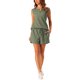 thumbnail image 1 of INSPIRAR CHIC Conjunto de Pijamas de 2 Piezas de Tejido Waffle para Mujeres, Top Sin Mangas y Pantalones Cortos, Conjuntos de Lounge en Verde Militar, 1 of 6