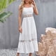 thumbnail image 4 of Vestido midi sin mangas con cuello cuadrado y ribete de encaje en color liso para mujer - Salidas de verano/eventos informales, 4 of 8