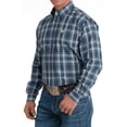 thumbnail image 2 of Cinch Men's Plaid Print Long Sleeve Button-Down Western Shirt Blue X-Large, 2 of 4