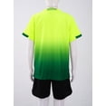 thumbnail image 4 of Sinleey Kids Boys Jerseys Shirts and Shorts Set Basketball Football Exercise Sportswear Fluorescent Green M, 4 of 7