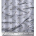 thumbnail image 1 of Soimoi Gray Poly Georgette Fabric Stripe & Wild Animal Print Sewing Fabric BTY 52 Inch Wide, 1 of 3