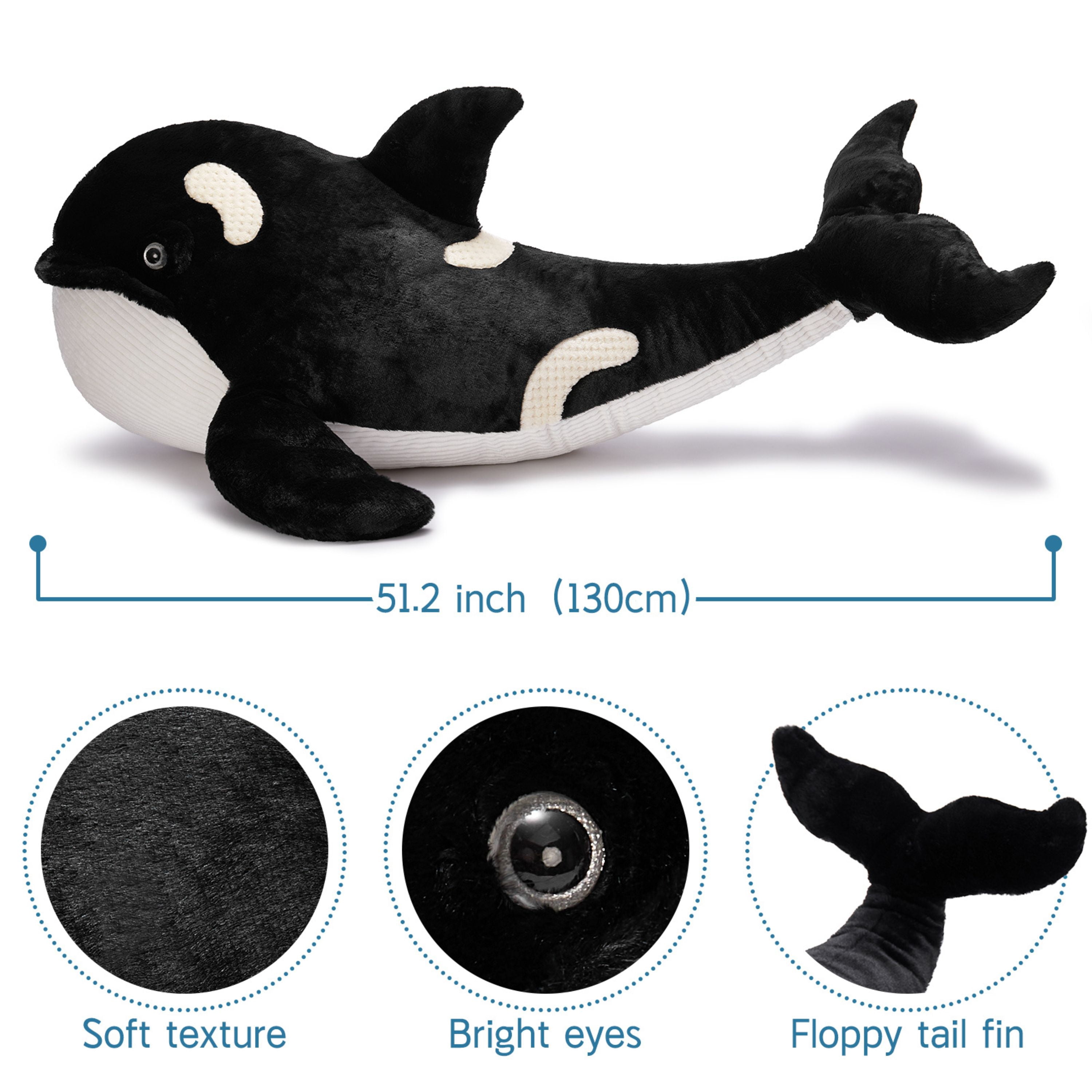 Muiteiur 51.2" Giant Orca Whale Stuffed Animal Plush Killer Whale Toy