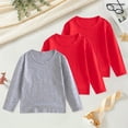 thumbnail image 2 of Curenmufel 3 Pcs T-Shirts Garçons Garçons Filles Chandail à Manches Longues Doux Col Rond T-Shirts à Manches Longues T-Shirts Basiques Taille 8-10 (Rouge, 8-10 Ans), 2 of 9