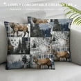 thumbnail image 3 of Qinduosi Rustic Farmhouse Style Throw Pillow Covers " Set of Cushion Covers for for Couch Sofa Print Pillowcases Blue Gray Outdoor Pillows Covers, 3 of 5