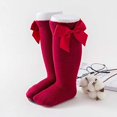 thumbnail image 5 of 5 Pack Baby Girl Knee High Socks Toddler Dress Socks Baby Bow Stocking Cotton Infant Socks, 5 of 7