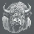 thumbnail image 3 of Bison Portrait V-Neck T-shirt American Buffalo Head Western Wildlife Nature Majestic Bull Symbol of Strength Tee, 3 of 7