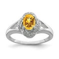 thumbnail image 3 of 925 Sterling Silver Rhodium-Plated Diamond and Citrine Ring Size 10, 3 of 5