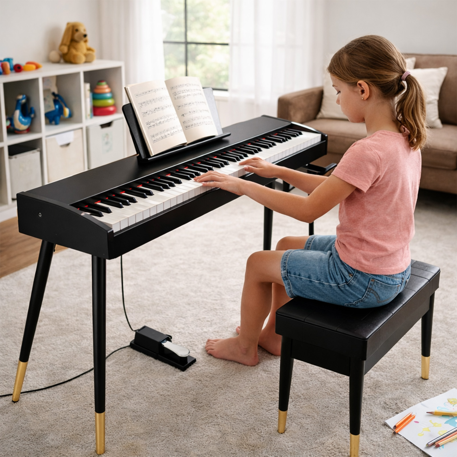 Fenbeli 88-Key Semi-Weighted Digital Piano with Pedal photo 6