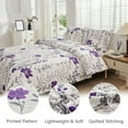 thumbnail image 7 of Beartech Quilt Set Twin Size Floral Purple Quilt Lightweight Reversible Microfiber Bedspread Coverlet Bedding Set, 7 of 7