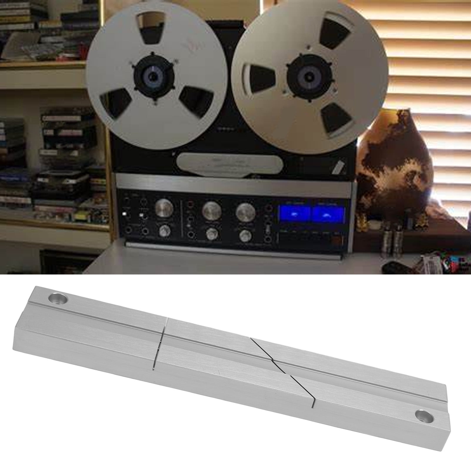 1/4" 10-Inch Tape Splicing Set – Length Adjustable, CNC Aluminum Splicing Block With Splicing Tape & Leader Tape, Compatible With Revoxsonido Open Reel Tape