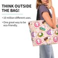 thumbnail image 4 of Donut Cute rabbits Women's Tote Bags Reusable Grocery Shopping Bag Foldable for Beach Gym Work Daily Carry All, 4 of 6