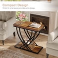 thumbnail image 6 of Side Table, 2-Tier Narrow End Table for Living Room, Industrial Nightstand with Metal Frame, Small Bedside Tables for Bedroom, Sofa Couch, Small Spaces, Rustic Brown, 6 of 8