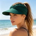 thumbnail image 6 of Womens Summer Hollow Visor Wide Large Brim UV 50+ Protection for Women Lightweight Pleated Beach Sports Pony Tail Sunblock Cap Hat, 6 of 6