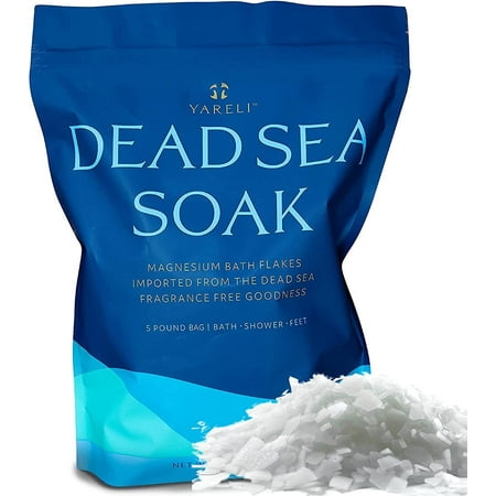 Yareli Dead Sea Bath & Foot Soak, Magnesium Bath Salt Flakes, 5lb
