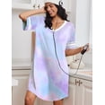 thumbnail image 2 of Ekouaer Nightgowns for Women Bamboo Viscose Nightgown Short Sleeve Sleep Shirts V Neck Nightshirt Soft Sleepwear, 2 of 6