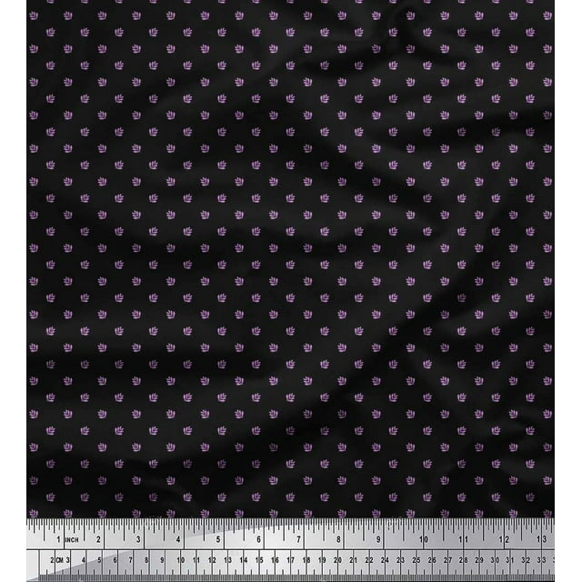 Soimoi Rayon Fabric Artistic Leaves Print Sewing Fabric Yard 42 Inch Wide