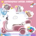 thumbnail image 5 of Farmdex 12V Kids Electric Motorcycle, 2 Seater Ride on Toys, 3 Wheel Ride on Motorcycle with Storage Box, USB, Music, LED Lights, Age 2+, Pink, 5 of 8