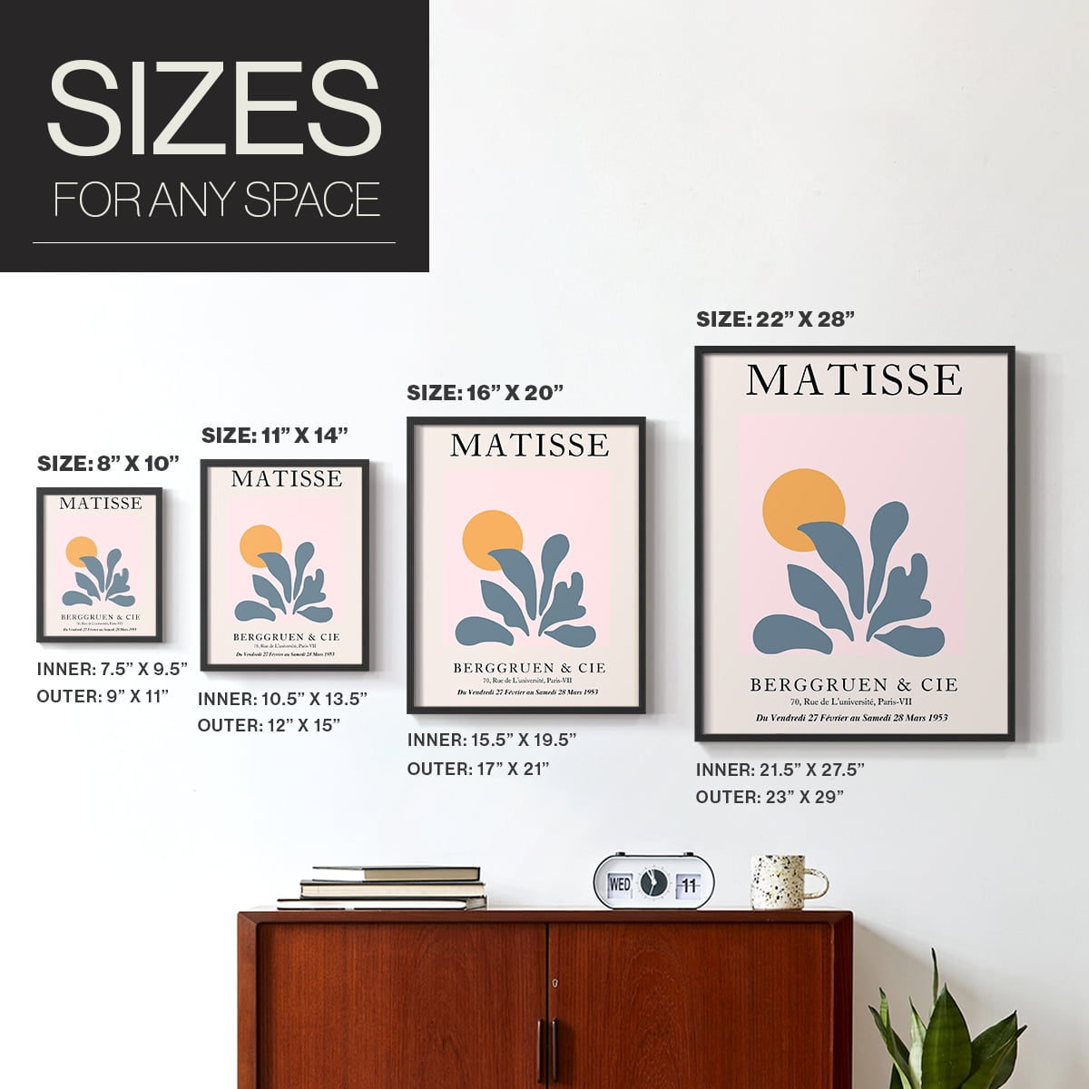 Matisse DVIII Framed Print in Black Solid Wood Framed Print No Nail Hanging