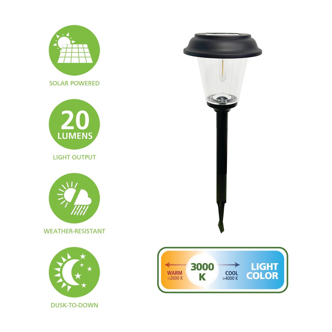 Better Homes & Gardens Elijah Solar Pathway Lights, 4-Pack photo 3